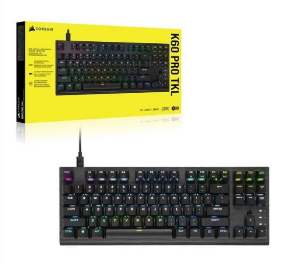 Corsair K60 PRO TKL RGB Optical-Mechanical Gaming Keyboard Black - CH-911D01A-NA